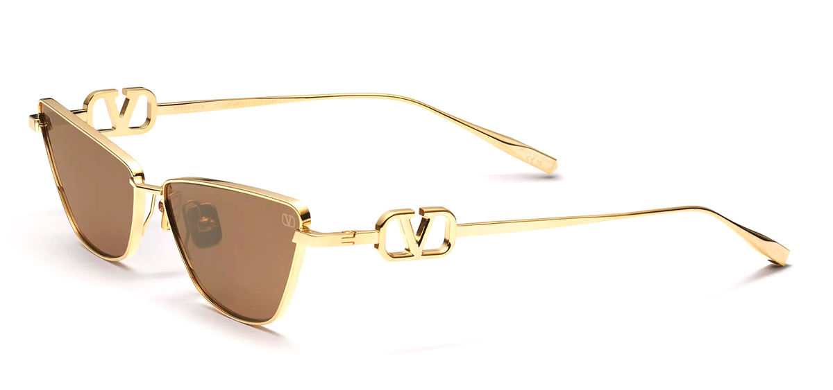 Valentino Sunglasses V-LOGO SIGN VLS-135B-61 Gold Cat-Eye Valentino Sunglasses V-LOGO SIGN VLS-135B-61 Gold Cat-Eye