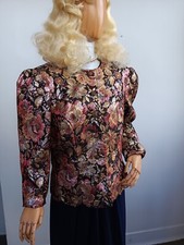 Vintage 1980's Scott McClintock Women's 16 Loud Shimmer Metallic Brocade Blazer