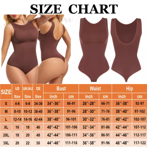 Women Crew Neck Full Body Shaper Slimming Firm Control Tummy Bodysuit Shapewear - Picture 21 of 33