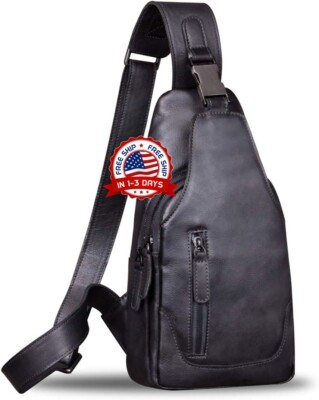 Bolsa Bandolera De Cabestrillo Impermeable Antirrobo De Puerto USB Para Hombre