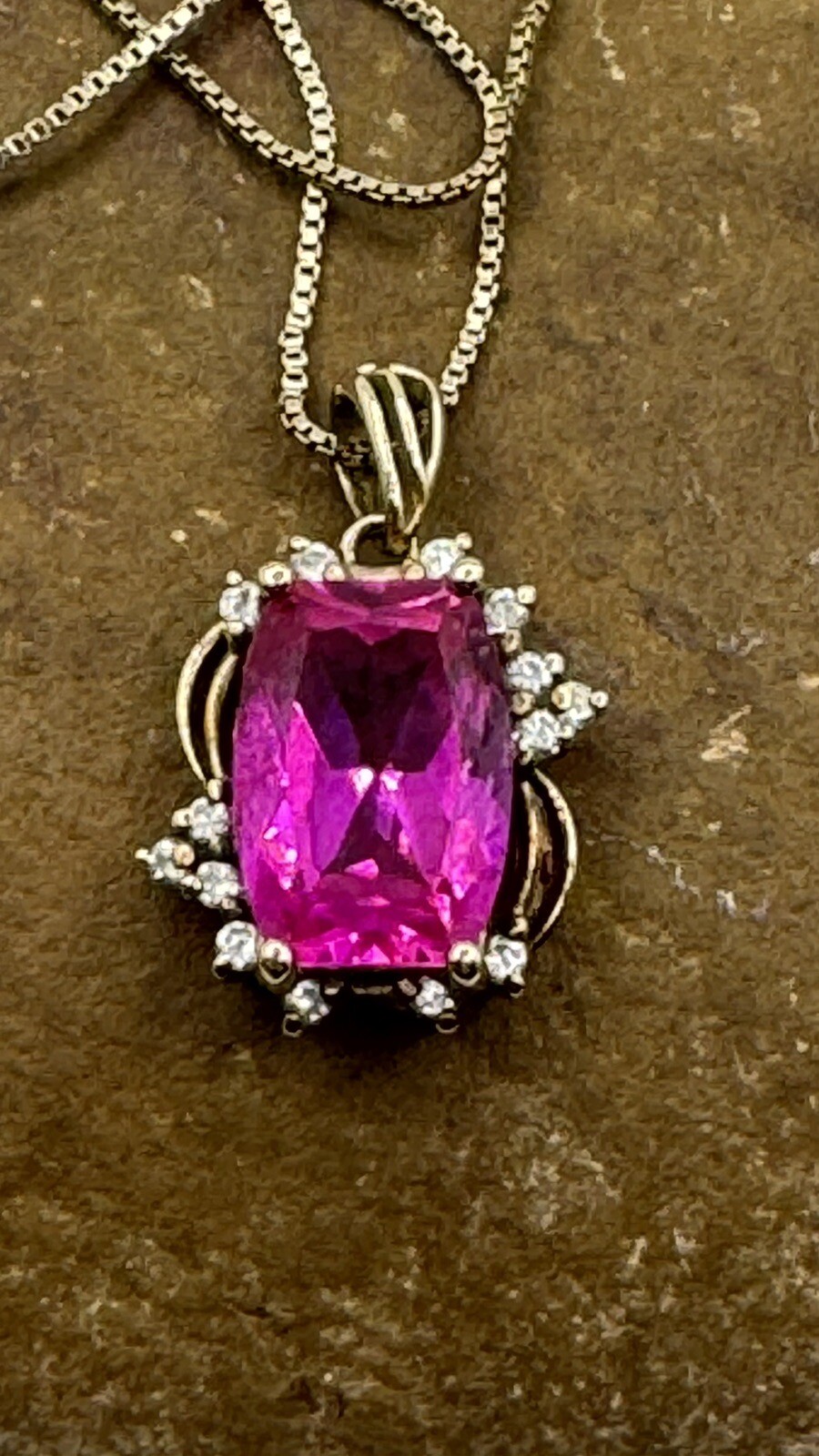 Lab Created Ruby/CZ Crystals Sterling Silver 925 … - image 2