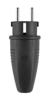 ABL Schuko Gummi Stecker 16A 250V IP44 Schwarz Schutzkontakt Vollgummi