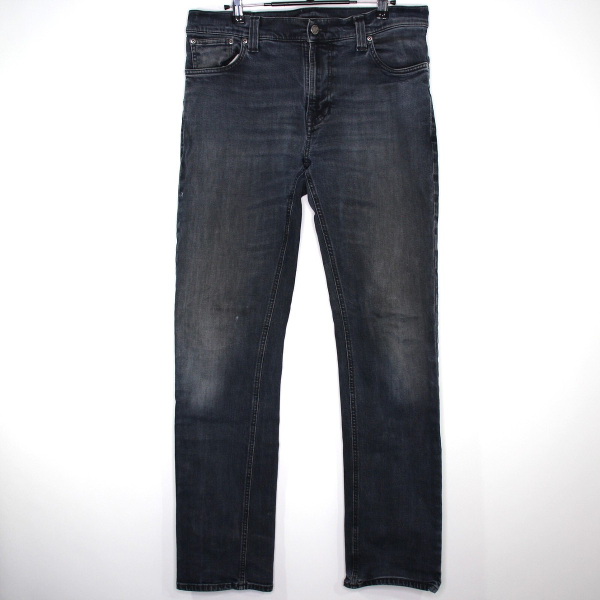 Nudie Jeans Mens 34 x 33 Thin Finn Black Gray Jeans K520 | eBay