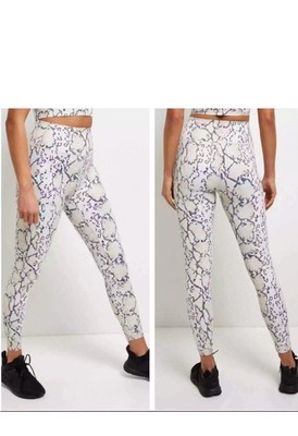 ALL FENIX x Anthropologie White Python Snakeskin 7/8 Leggings M