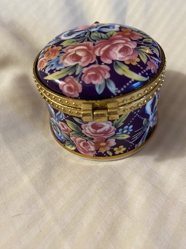 Fenton China Purple Floral Trinket Box Gold Trim Staffordshire FRIENDSHIP - Bild 6 von 12