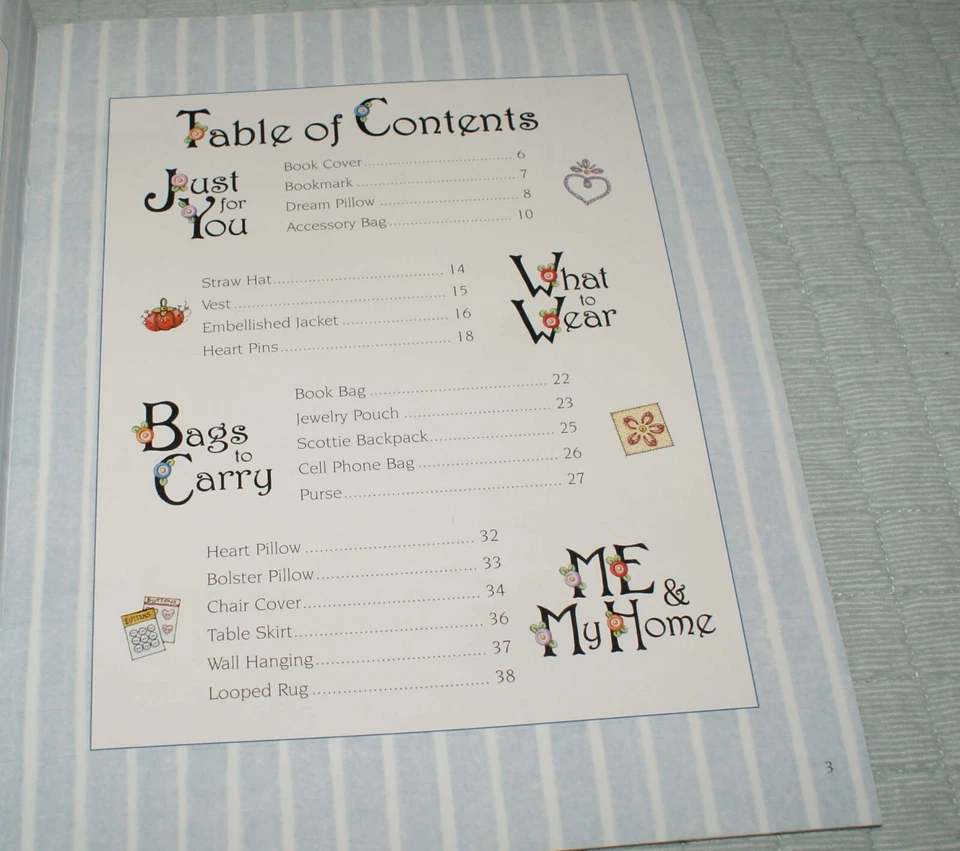 Mary Engelbreit Sew Mary Craft Book 22 Fabric Projects Pin Book Bag Pillow Vest+ - Image 3 of 4