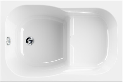 Sitzbadewanne 105 x 70 x 42/17,5 cm, weiß, Dobra