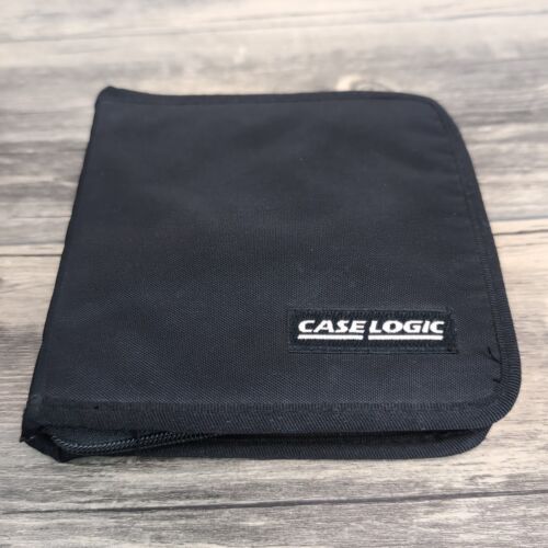 2 Vintage 90s Case Logic CD DVD Case Holder Sleeve Book Black Holds 35 Total NOS - Picture 3 of 10