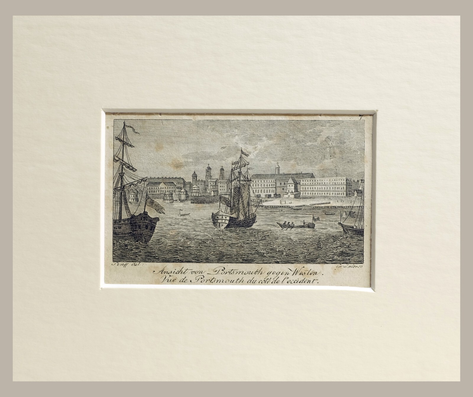 1790c United Kingdom Portsmouth engraving MINI w/passepartout (04505
