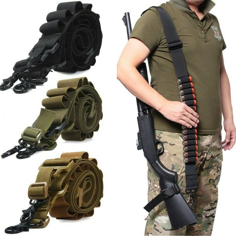 Tactical Shotgun Shell Holder Gun Sling Bandolier 15 Rounds 12 GA Ammo Carrier - Image 2 of 4