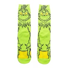 Grinch Character Face Crew Socks One Size Fits Most