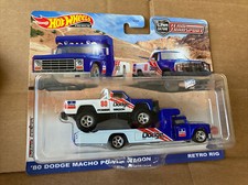 HOT WHEELS DIECAST -Team Transport - ?80 Dodge Macho Power Wagon & Retro Rig #51