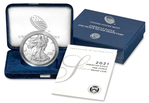 2021 W T1 AMERICAN EAGLE PROOF WITH COA/BOX COLLECTIBLE BIRTHDAY MONEY GIFT  A - Afbeelding 1 van 2