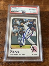 Cj Cron IP Signed Topps Heritage Card Psa Dna Coa Slab Rockies Autographed
