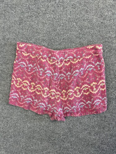 Free People Shorts Women's 4 Pink Multi Geometric Aztec Slash Pockets Boho - Picture 5 of 7