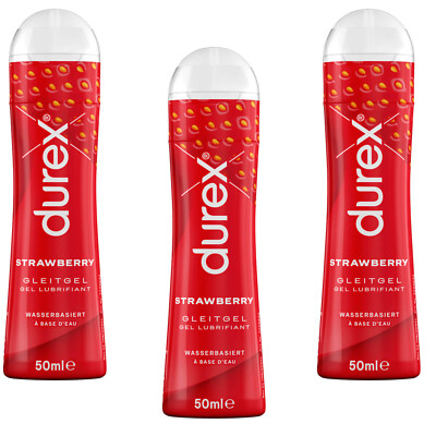 3X 50Ml Durex Play Sweet Strawberry Lubricant Water-Based Intense Gel Eroticism