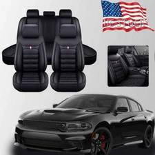 For Dodge Charger Seat Cover Cushion Full Set PU leather 5-Seat Rear & Front AB