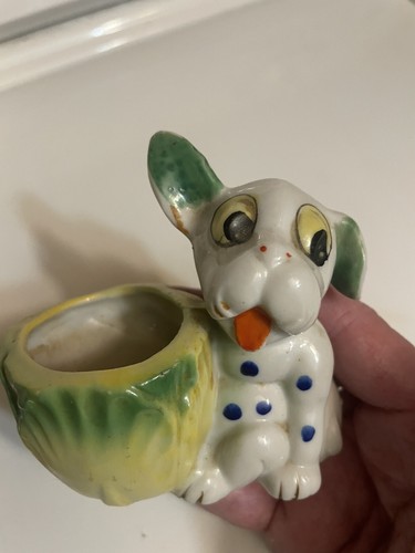 Dog Match Holder Ceramic Match Holder Japan? Animal Match Holder Planter - Picture 7 of 8