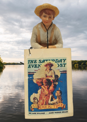 Saturday Evening Post 1933年ノーマンロックウェル Norman Rockwell Figurine of 1933 Saturday Evening Post Cover w/Tag