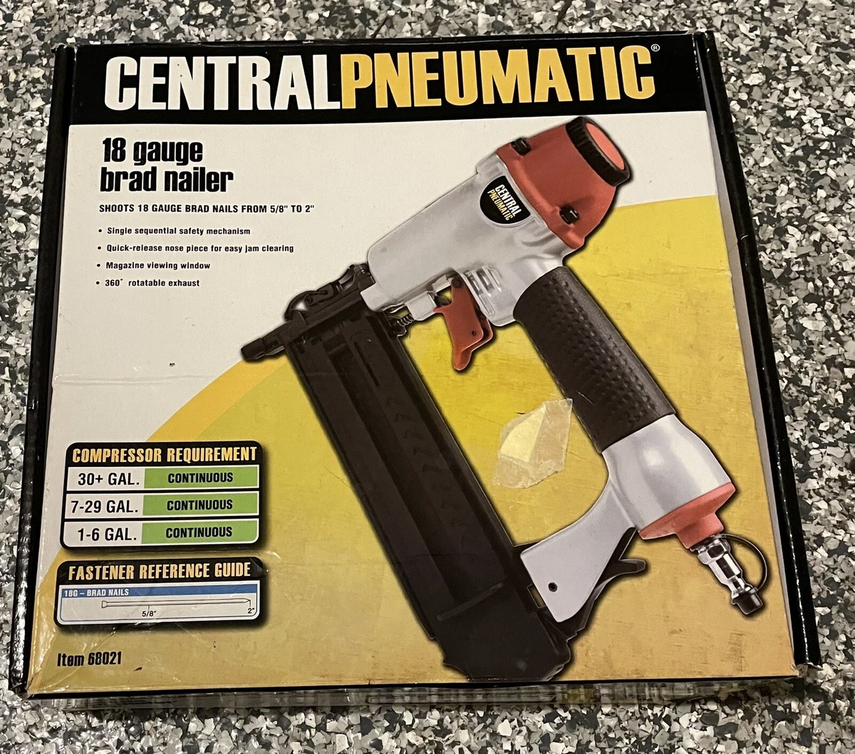 Central pneumatic 18 gauge brad nailer deals