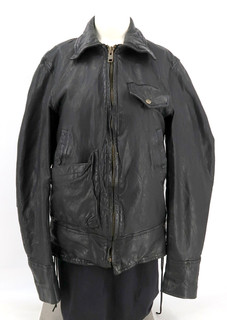 Cockpit USA CPT Men's Black Leather Motorcycle Biker Jacket Size Small Lace Up