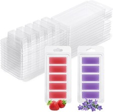 50 Pcs Wax Melt Containers 5-Cavity Wax Melt Clamshell Molds Clear Empty Plas...