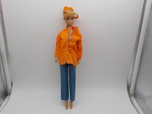 Vintage Barbie 7822 Denim Jeans ,Orange Raincoat & Hat Set - 1974 Best Buy