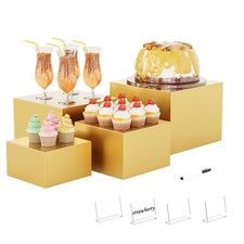 Metal Buffet Risers,4PCS Food Risers for Buffet Table 5in to 8in Display Stan...