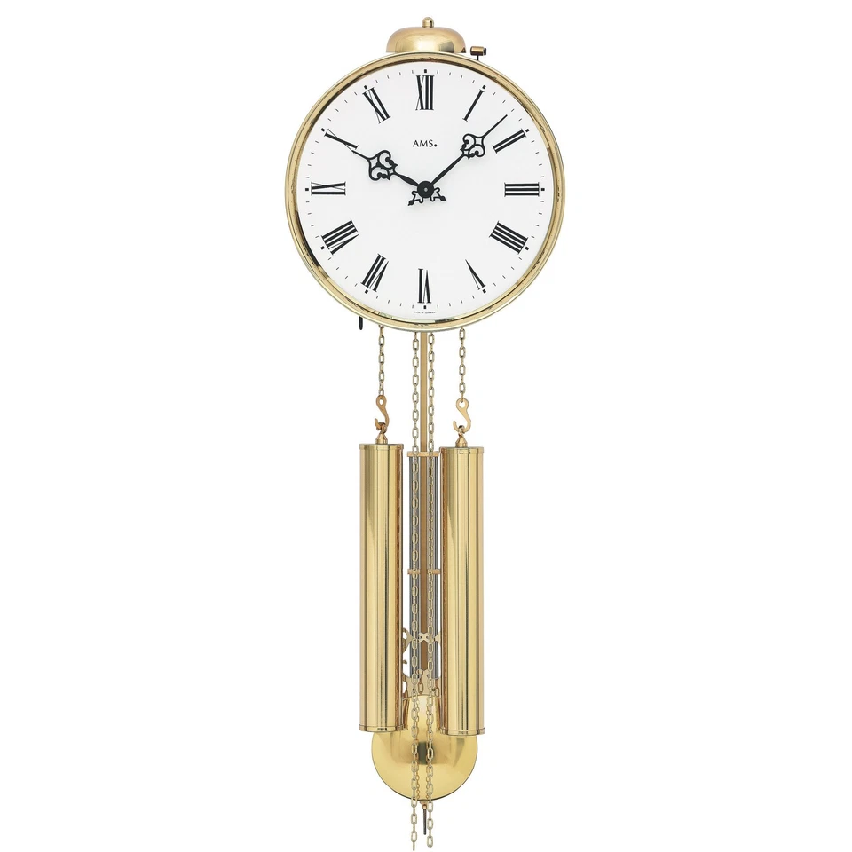 AMS H348 Mechanische Pendeluhr mit Messinggarnitur und 8-Tage Schlagwerk - Bild 1 von 1