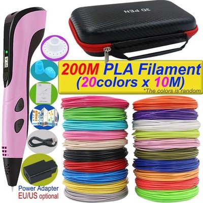 New Style 3D Printing Pen Set for Kids with PLA Filament Power Supply Travel Cas