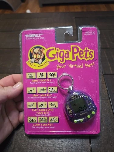 NEW! Giga Pets Digital Doggie Purple 1997 Tiger Electronics