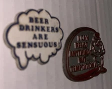 Vintage Rubber Fridge Magnet Sayings Grafitti Beer Drinker Red Devil Temptation
