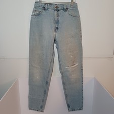 Vintage 1996 Levi's 951 Womens Orange Tab Relaxed Tapered Jeans 12 Blue 29X31