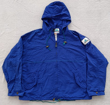 Adidas Equipment mens RARE vintage Blue Hooded Windbreaker Jacket size M