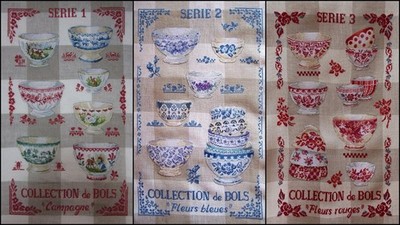Set 3 Schüsseln Sammlungen Kreuzstich Muster Küche Torcions Läufer Porzellan