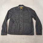 Superdry Mens Jacket 2XL XXL Black Biker Utility Moto Wax Look Heavy Denim Rider