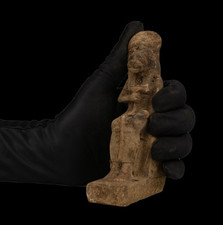 Authentic Ancient Egyptian Antiques Seated Deity Stone Statue Figure Bc