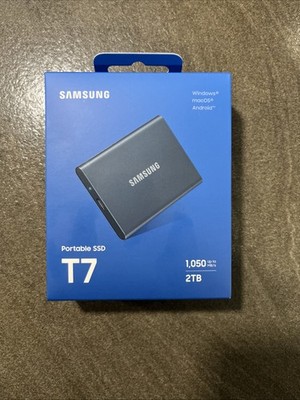 SAMSUNG Portable SSD T7 PC/Mac Festplatte, 2 TB SSD, extern, Titan Grey |   