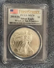 2014 (S) American Silver Eagle PCGS MS70 FIRST STRIKE Struck at San Francisco