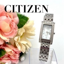 Citizen Eco Drive Watch Swarovski Diamonds Wristwatch Silver Stainless