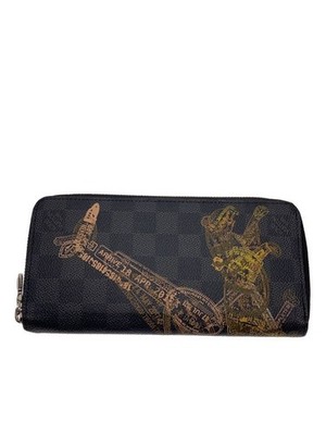Louis Vuitton Long Wallet Zippy Vertical Damier Graphite Animal