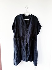Cheyenne Short Sleeve Linen Button Tunic Blac...