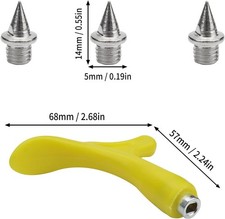 Track Spikes 1/4inch for Men Shoes Stainless Steel Replacement with Wrench for Y