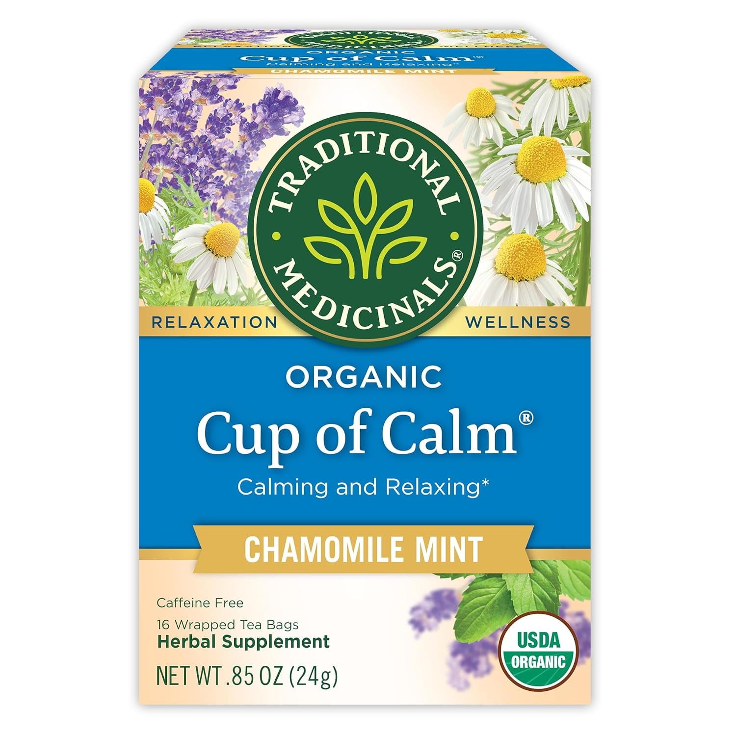 Traditional Medicinals Tea, Organic Cup of Calm, Calming & R