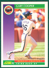 Gary Cooper - 1992 Score #840 - Houston Astros Rookie Prospect Baseball Card