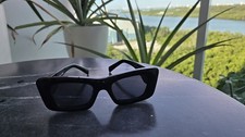 Prada PR 13ZS 2AB-06G Sunglasses Black Symbole Rectangular Used - No Box