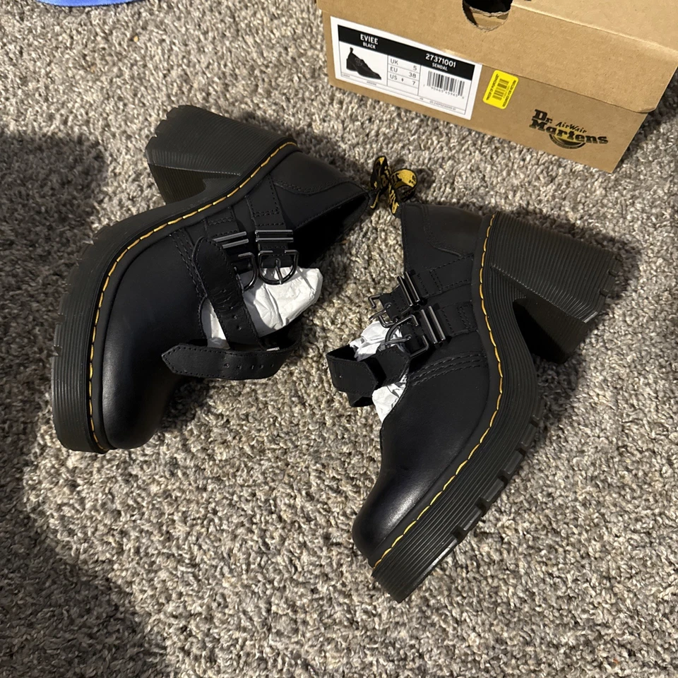 Dr Martens Eviee Mary Jane Heels Womens 7 Platform Chunky Punk Grunge EU 38 NIB - Image 2 of 4