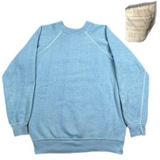 True Vintage 60  s Penneys Towncraft Baby Blue Blank Sweatshirt Size XS Youth XL