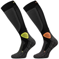 Comodo - Mens Long Motorbike Socks Black Knee High Walking Socks