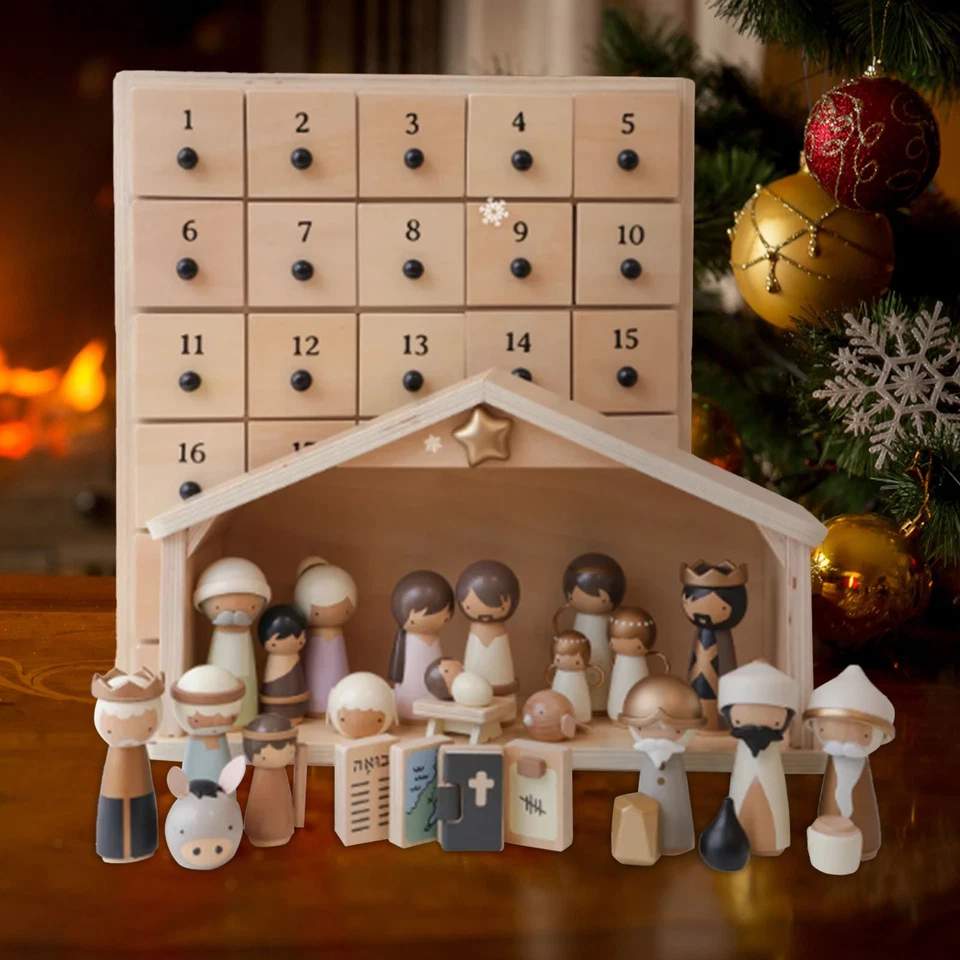 Calendario de Adviento Belén El Salvador 30 PIEZAS Figura de Recuerdo Cuenta Regresiva de Navidad Foto 3 de 4